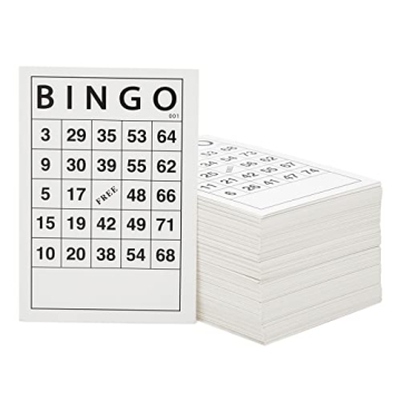 Juvale 180 Sheets Reusable Paper Bingo Cards Bulk for Adults, Disposable Number Game Set for Large G...