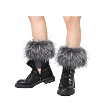 LA CARRIE Faux Fur Plush Leg Warmers for Winter Style