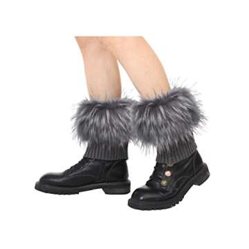 LA CARRIE Faux Fur Plush Leg Warmers for Winter Style