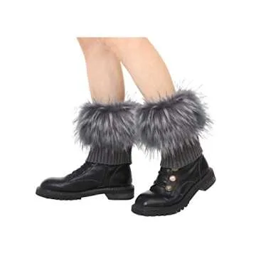 LA CARRIE Faux Fur Plush Leg Warmers for Winter Style