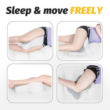 Long Knee Pillow for Side Sleeper Fully Support Thighs and Knees for Sciatica, Back, HIPS, Knees, Joints Pain Relief - Leg Pillow for Side Sleeping Between Legs Aligns Spine- Large,Gray