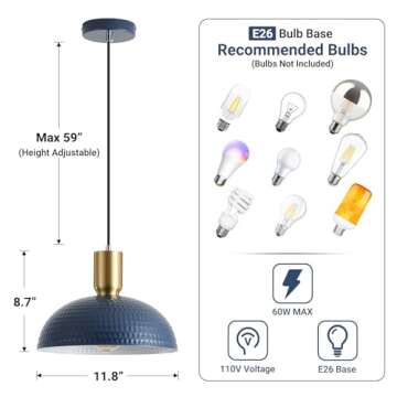 JIWUZHI Modern Pendant Light Fixtures - Adjustable Ceiling Lighting for Every Space