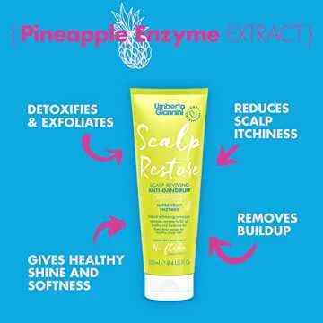 Umberto Giannini Scalp Restore Balancing Shampoo, Vegan & Cruelty Free Scalp Reviving Formula with Super Fruit Enzymes, 8.5fl Oz