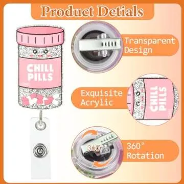 Prasacco 3 Pieces Nurse Badge Reel, Retractable ID Name Nursing Badge Holder Retractable Badge Reel with Clip Glitter Nurse ID Badge Holder Cute Badge Clip for Office Nurses Doctors