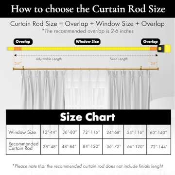 Meriville Nathan Gold Curtain Rod, Adjustable & Stylish