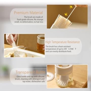 Sauce and Oil Dispenser with Brush for Cooking