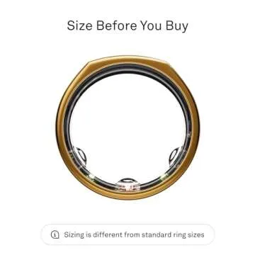 Oura Ring Gen3 Heritage - Gold - Size 12 - Smart Ring - Size First with Oura Ring Gen3 Sizing Kit - ...