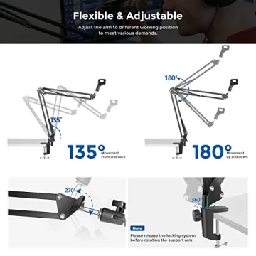 Neewer Adjustable Microphone Boom Arm for All Mics