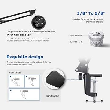 Neewer Adjustable Microphone Boom Arm for All Mics