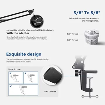 Neewer Adjustable Microphone Boom Arm for All Mics