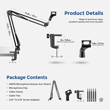 Neewer Adjustable Microphone Boom Arm for All Mics