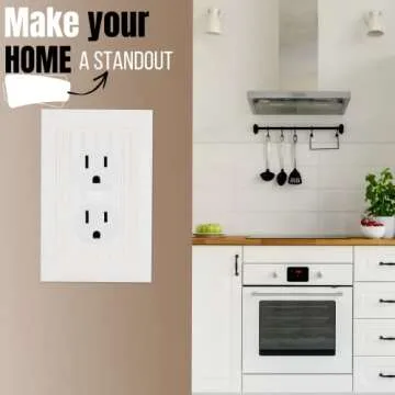 Bates- Classic Beadboard Single Duplex Wall Plate, 4 Pack, White Outlet Covers, Outlet Wall Plate, Outlet Covers, Outlet Plate, Electrical Outlet Cover Plates, Wall Outlet Cover, Duplex Outlet Cover.