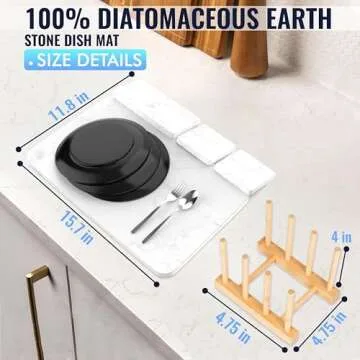 Stonite Dish Drying Mat Bundle - Elegant & Practical