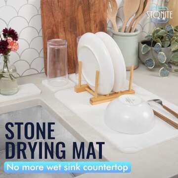 Stonite Dish Drying Mat Bundle - Elegant & Practical