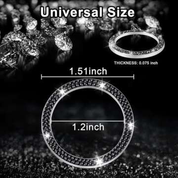 LivTee Crystal Rhinestone Car Start Stop Decoration Ring