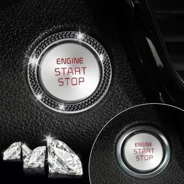 LivTee Crystal Rhinestone Car Start Stop Decoration Ring