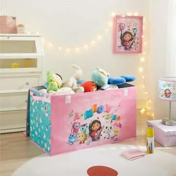 Idea Nuova Gabbys Dollhouse Collapsible Childrens Storage Trunk, Durable with Soft Lid, 28.5"x14.5"x16"