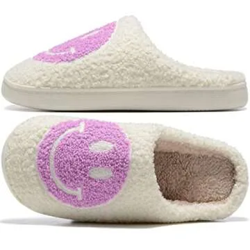 Charming Retro Fuzzy Face Slippers for Everyone