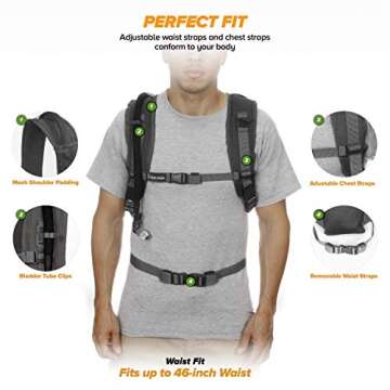 Tactical Molle Hydration Pack Backpack with 3L Water Bladder. Lightweight & Durable Military Daypack Keeps Water Cold Up to 4 Hours | for Hiking Running Cycling Camping Biking