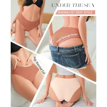 UNDER THE SEA Seamless Mid Rise Briefs for Women - 5 Pack