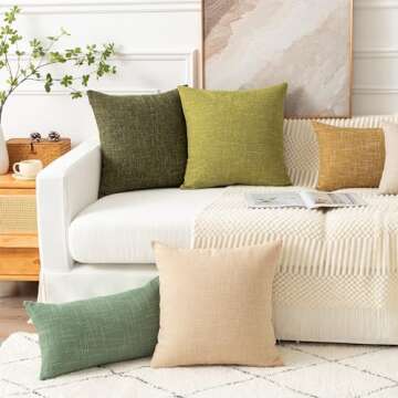 Supersoft Linen Cushion Covers in Peridot Green - Set of 2