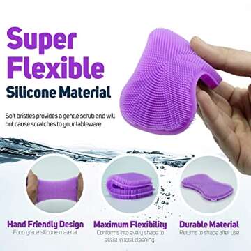 Silicone Sponge Dish Washing Kitchen Scrubber Sponges Kitchen Dish Scrubber Brush Kitchen Sponge