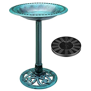 VIVOHOME Solar Powered Garden Bird Bath for Birds