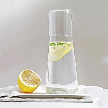 Elegant ZILJJ 850ml Bedside Water Carafe Set for Home