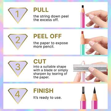 BRAWNA 12 Pcs Brow Pro Peel Off Pencils with 1 Sharpener - Waterproof Eyebrow Mapping Pencil - Microblading Supplies - PMU Kit - Black