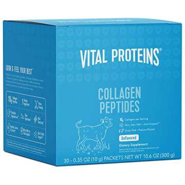 Vital Proteins Collagen Peptides Powder Supplement (Type I, III) Travel Packs, Hydrolyzed Collagen f...
