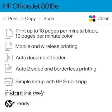 HP OfficeJet 8015e All-in-One Printer with Free Ink