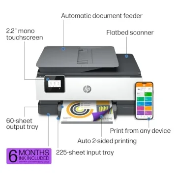 HP OfficeJet 8015e All-in-One Printer with Free Ink