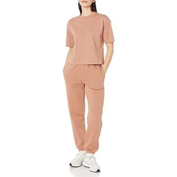 Amazon Essentials Women's Relaxed Jogger (Available in Plus Size), Light Brown, Small