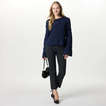 Stylish The Drop Women’s Kristy Ponte Kick Crop Pants