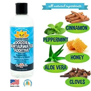 Bodhi Dog Peppermint Dental Dog Water Additive | Dental Water Additive for Dogs & Pets | Teeth, Breath & Healthy Gums | Freshens Breath & Reduces Tartar Build Up | Oral Care Cleaner- Made in USA, 17oz