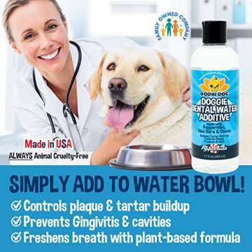 Bodhi Dog Peppermint Dental Dog Water Additive | Dental Water Additive for Dogs & Pets | Teeth, Breath & Healthy Gums | Freshens Breath & Reduces Tartar Build Up | Oral Care Cleaner- Made in USA, 17oz