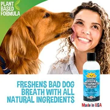 Bodhi Dog Peppermint Dental Dog Water Additive | Dental Water Additive for Dogs & Pets | Teeth, Breath & Healthy Gums | Freshens Breath & Reduces Tartar Build Up | Oral Care Cleaner- Made in USA, 17oz