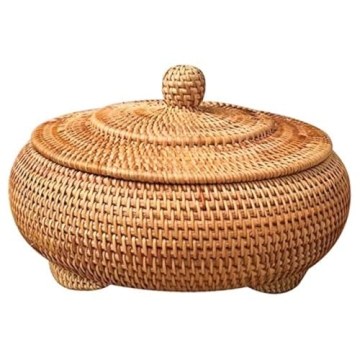 KODENG Hand-Woven Rattan Storage Baskets for Home Use - Elegant & Versatile