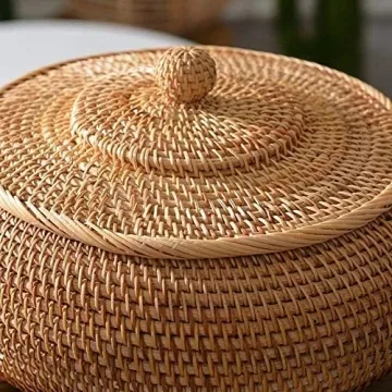 KODENG Hand-Woven Rattan Storage Baskets - Elegant Solutions