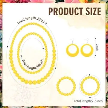 8 Pcs Women Curly Red Orange Wig and Glasses Necklace Earrings Jewelry Set Landlady Costume for Halloween Cosplay Party (Style1)