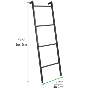 mDesign Metal Blanket and Towel Ladder - Stylish & Functional