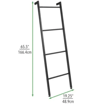 mDesign Metal Blanket and Towel Ladder - Stylish & Functional