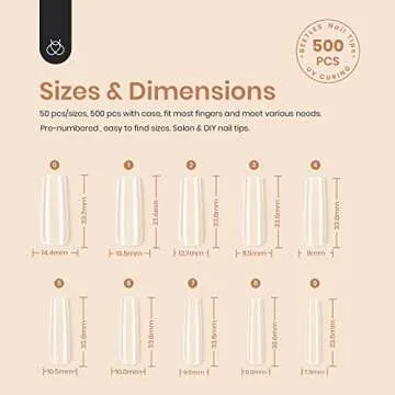 Beetles Gel Nail Kit Gel Nail Tips, 500Pcs Pre-shaped Long Square Gelly Tips Clear Press on Nail Tips Full Cover False Nails for Gel Art Soak Off Nail Extensions Acrylic Nails Women Gifts