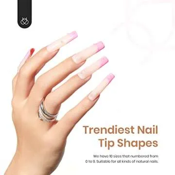 Beetles Gel Nail Kit Gel Nail Tips, 500Pcs Pre-shaped Long Square Gelly Tips Clear Press on Nail Tips Full Cover False Nails for Gel Art Soak Off Nail Extensions Acrylic Nails Women Gifts