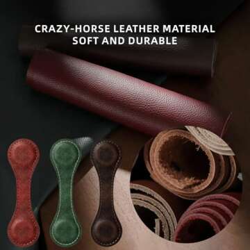 Vintage Leather Magnetic Bookmarks Set for Readers and Students