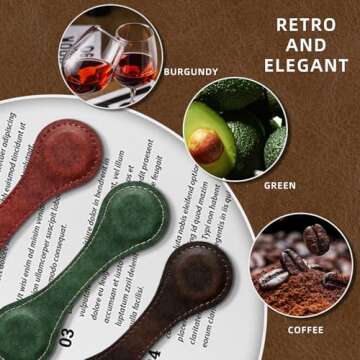 Vintage Leather Magnetic Bookmarks Set for Readers and Students
