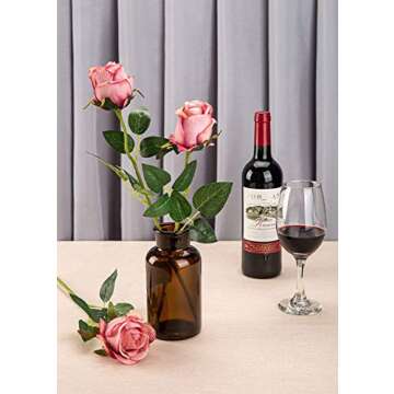 Flojery 10pcs Artificial Rose Flowers Long Stem Fake Silk Roses for DIY Wedding Bouquet Table Centerpiece Home Decor (Rose Red)