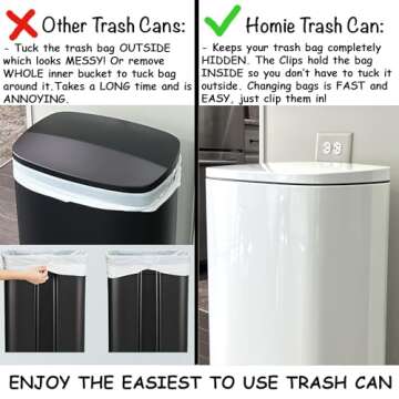 Homie 13 Gallon Kitchen Trash Can with Soft Close Lid