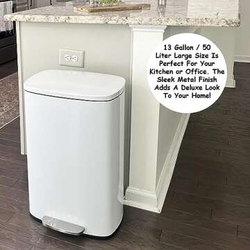 Homie 13 Gallon Kitchen Trash Can with Soft Close Lid