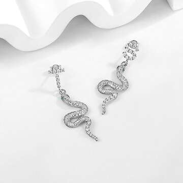 Snake Dangle Earrings for Women，T&S jewelry Snake Earrings, T&S Earrings Silver Outfit For Eras Music Lover Gift Singer Song Inspired Fans Gift (TS2 SNAKE EARRING)